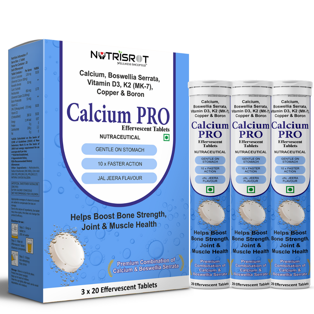 Calcium PRO Effervescent Tablets with Calcium 500mg for Bone Health & Joint Support