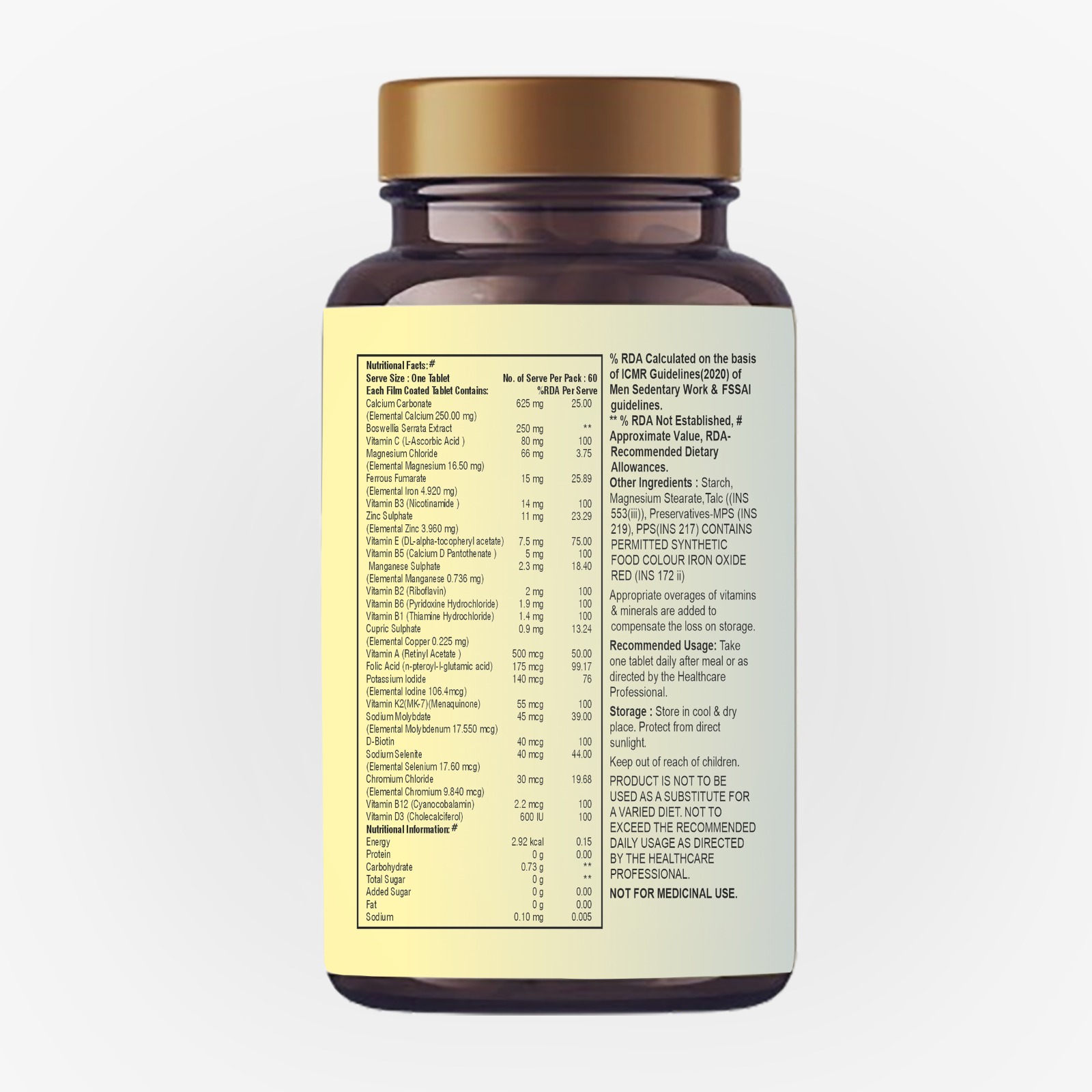 Multivitamin Tablets for Men with Boswellia Serrata - Image 2