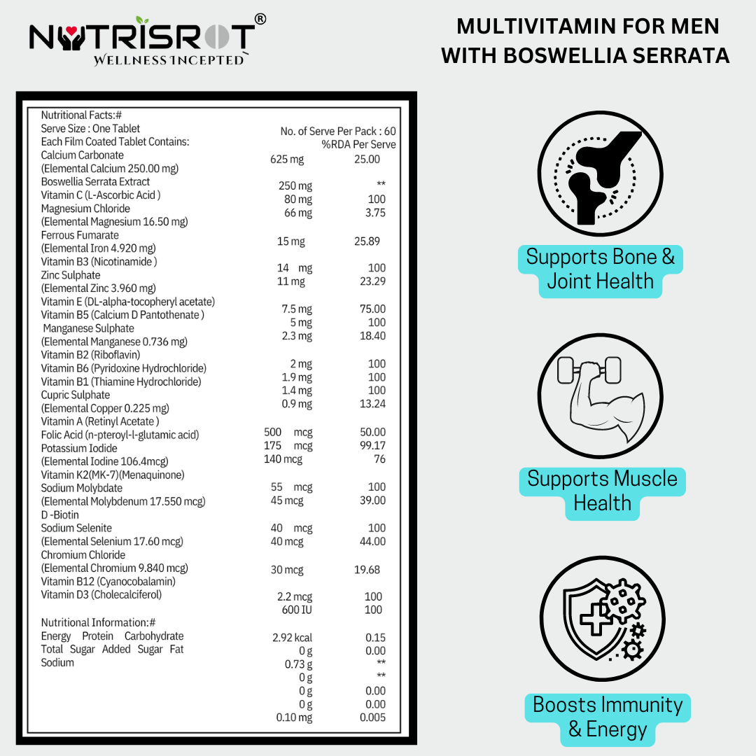 Multivitamin Tablets for Men with Boswellia Serrata - Image 3